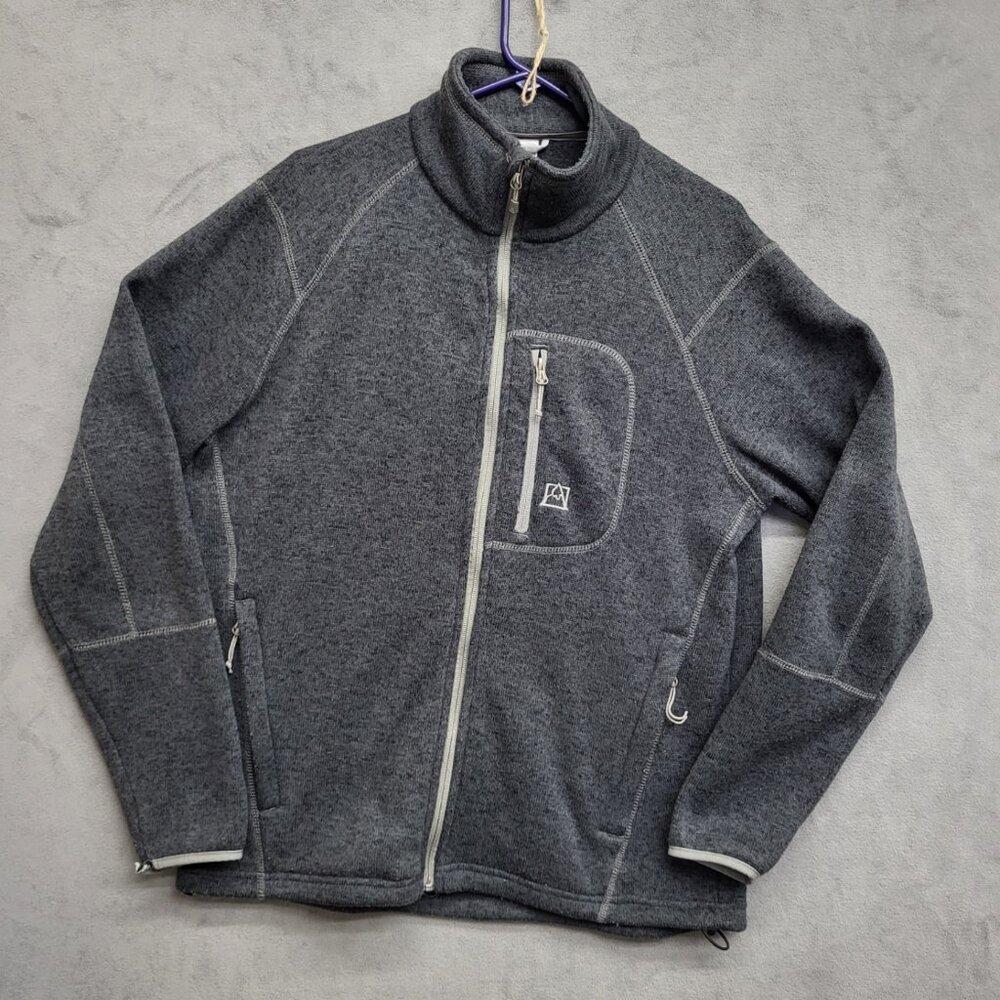 Avalanche Wear Fleece Knit Jacket Men's‎ Size Large, Dark Gray Zippered Pockets